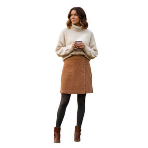 Banana Republic Corduroy Wrap Skirt Womens 4 Brown Twee 70S Academia Preppy
